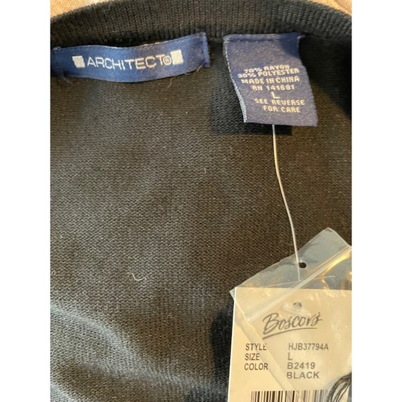 Architect Size Large Cardigan Sweater Button-Up‎ Long Sleeve Black NWT - Picture 3 of 5
